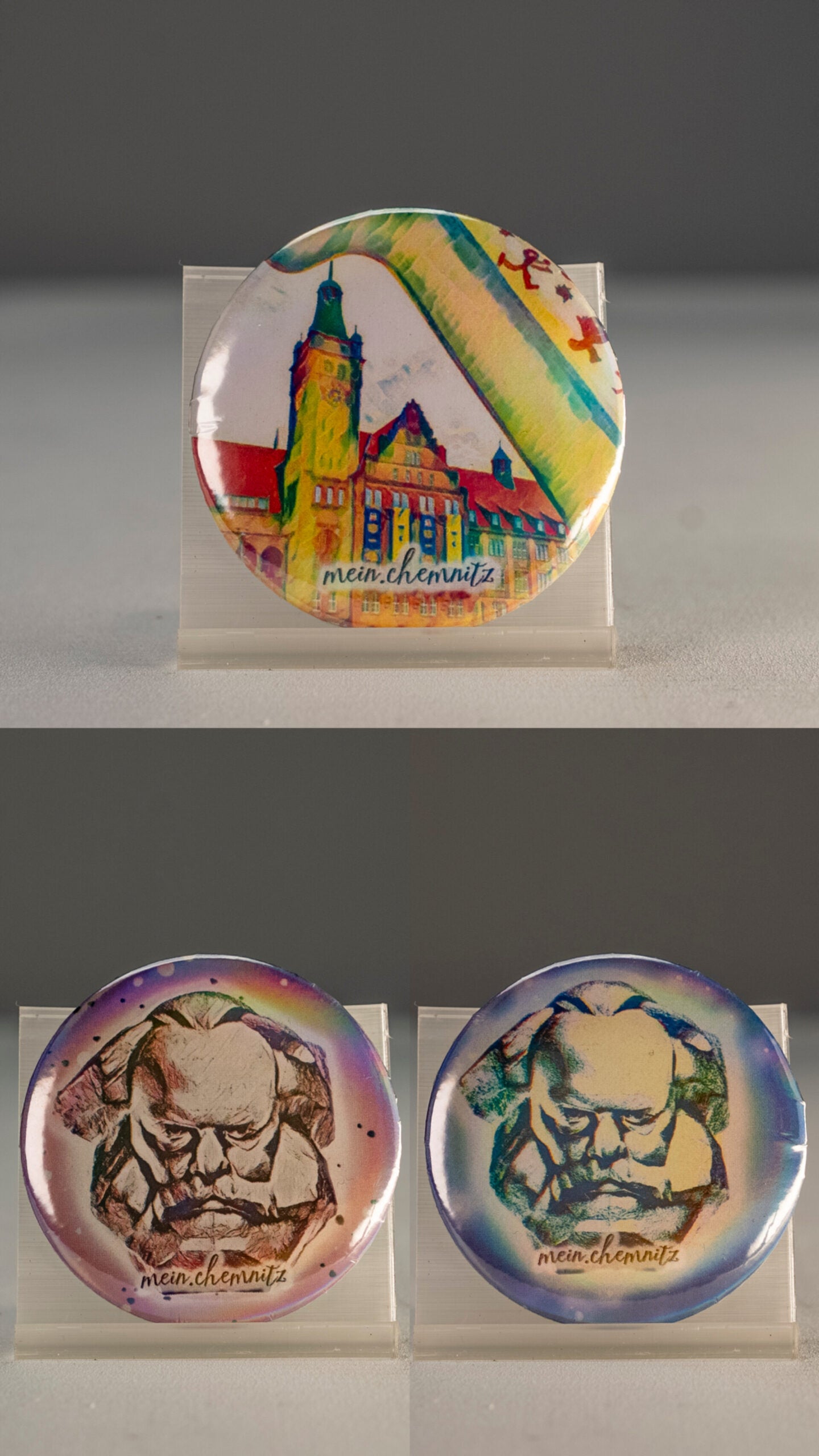 Buttons - Accessoires mit Regenbogeneffekt