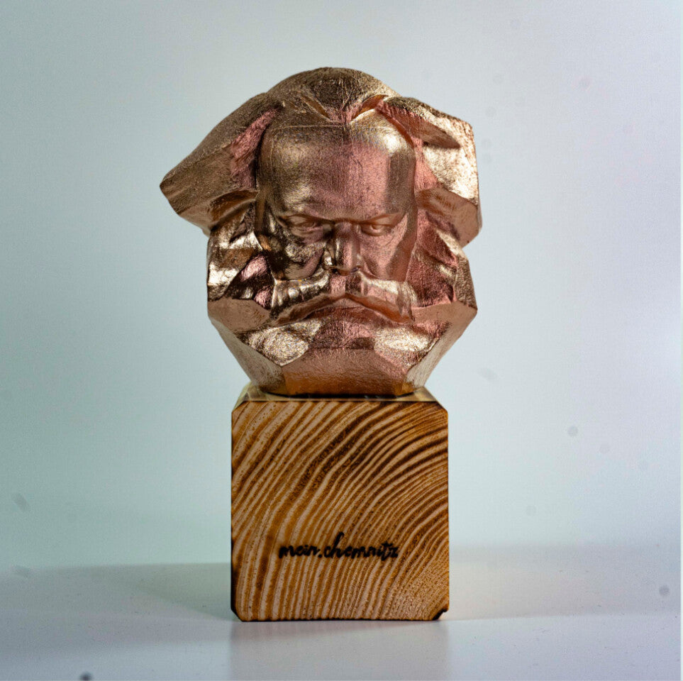 Statue Karl-Marx-Monument (groß) - Mache Eindruck mit diesem originalgetreuen, handgefertigten großen Karli! Schwarz-Bronze