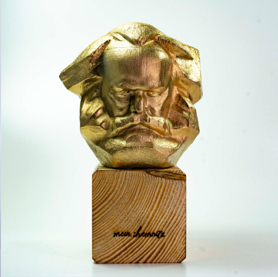 Statue Karl-Marx-Monument (groß) - Mache Eindruck mit diesem originalgetreuen, handgefertigten großen Karli! Schwarz-Bronze