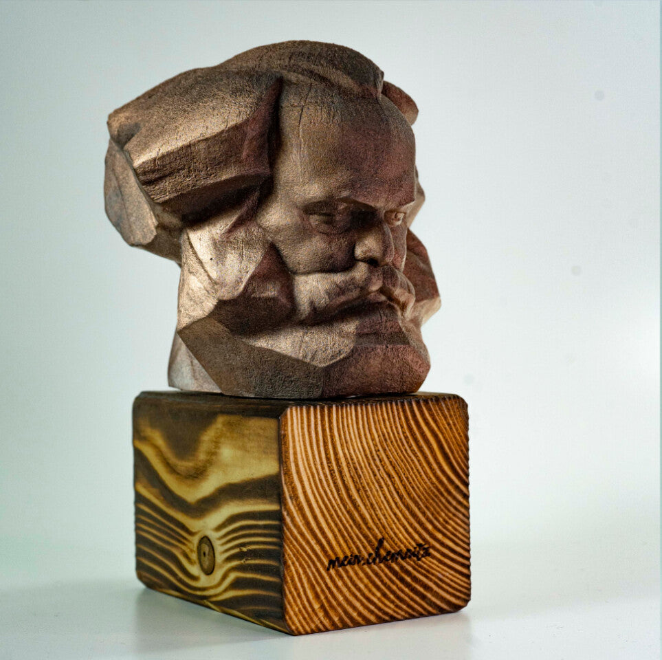Statue Karl-Marx-Monument (groß) - Mache Eindruck mit diesem originalgetreuen, handgefertigten großen Karli! Schwarz-Bronze