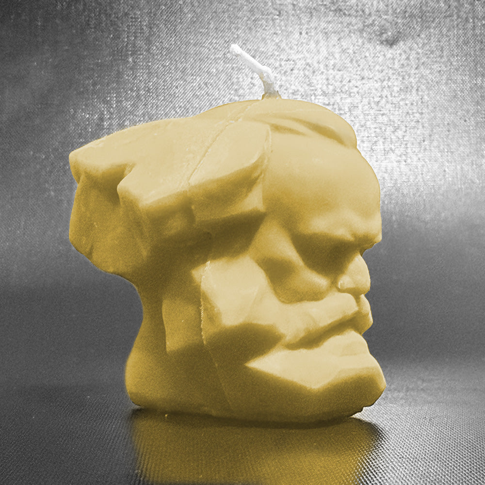 Karl-Marx-Kerze aus Sojawachs – verschiedene Farben - einzigartig, nachhaltig, Chemnitz pur