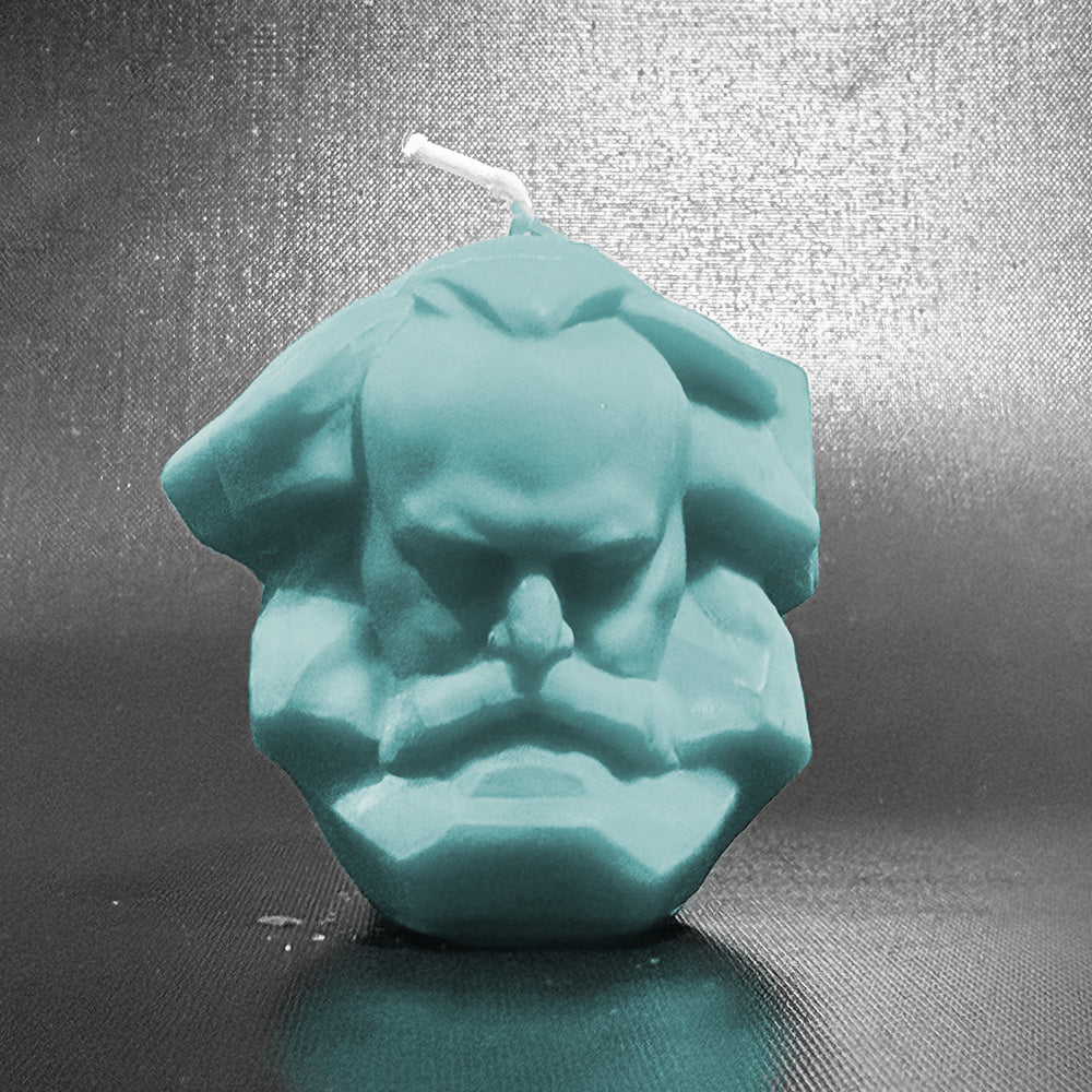 Karl-Marx-Kerze aus Sojawachs – verschiedene Farben - einzigartig, nachhaltig, Chemnitz pur