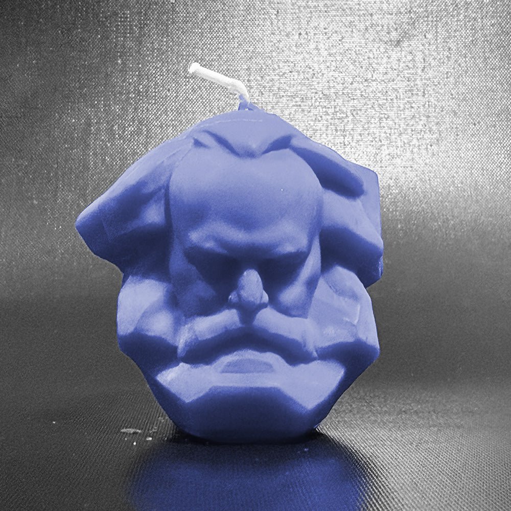 Karl-Marx-Kerze aus Sojawachs – verschiedene Farben - einzigartig, nachhaltig, Chemnitz pur