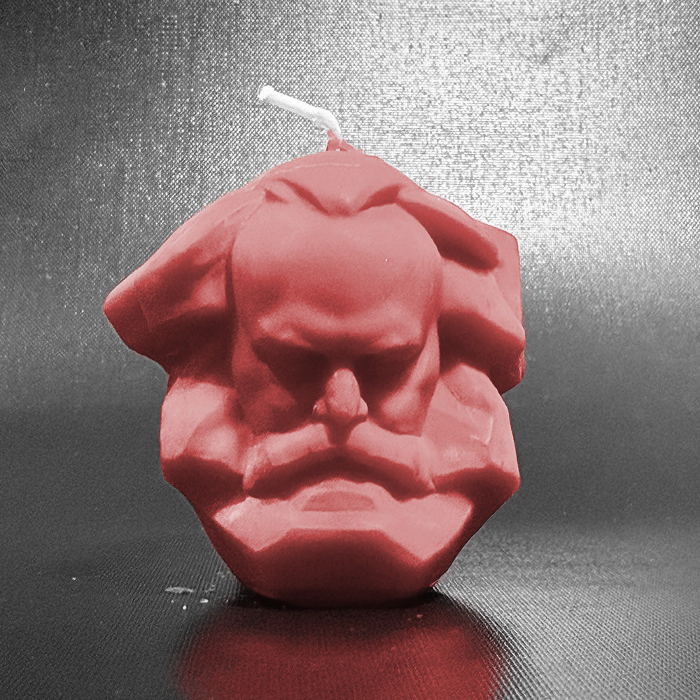 Karl-Marx-Kerze aus Sojawachs – verschiedene Farben - einzigartig, nachhaltig, Chemnitz pur