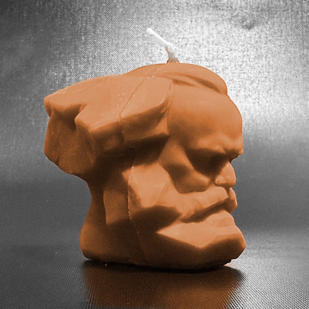 Karl-Marx-Kerze aus Sojawachs – verschiedene Farben - einzigartig, nachhaltig, Chemnitz pur