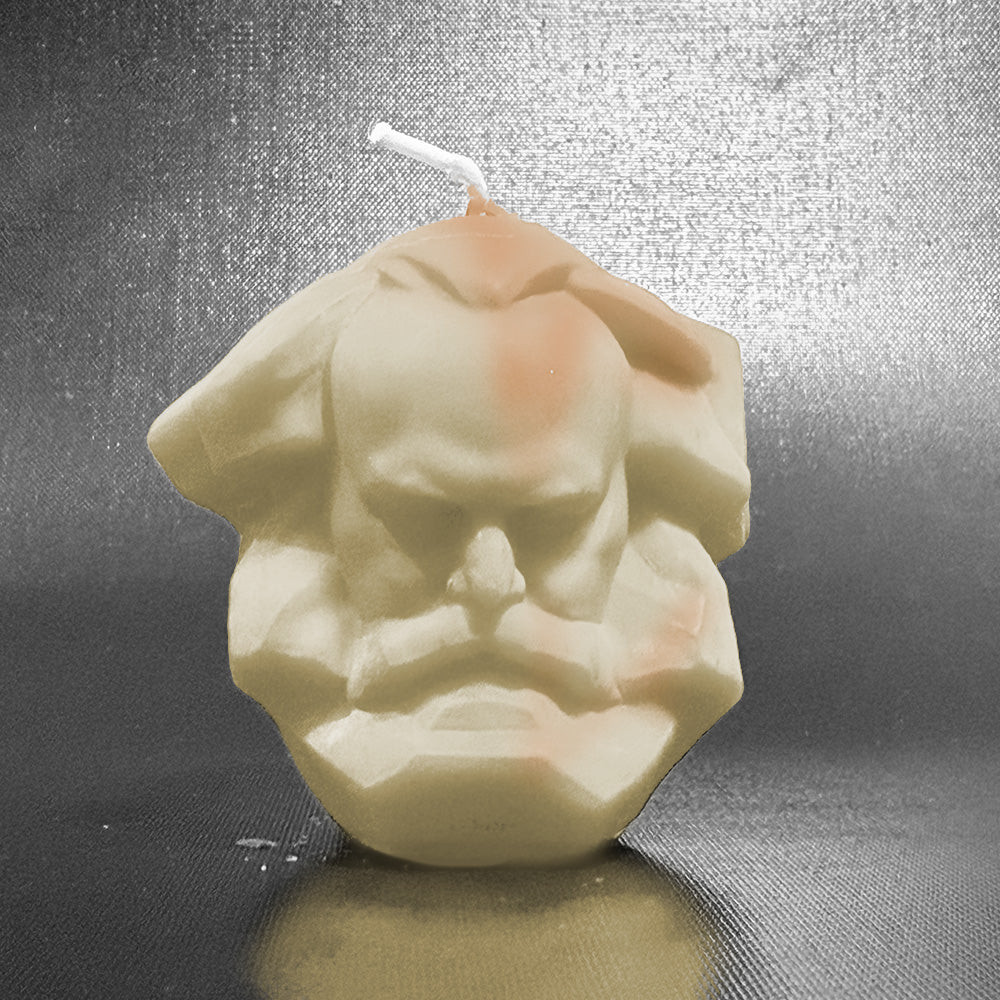 Karl-Marx-Kerze aus Sojawachs – verschiedene Farben - einzigartig, nachhaltig, Chemnitz pur