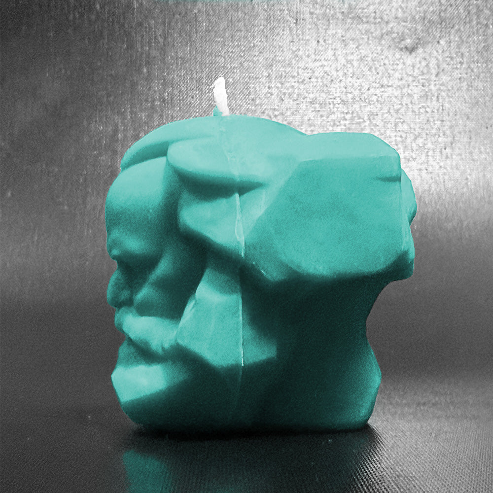 Karl-Marx-Kerze aus Sojawachs – verschiedene Farben - einzigartig, nachhaltig, Chemnitz pur