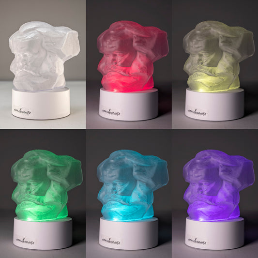 Lampe-3D-LED Karl Marx mit Farbwechsel - Tagsüber wie eine zarte Statue, aber im Dunkeln erstrahlt er. Farbwechsel