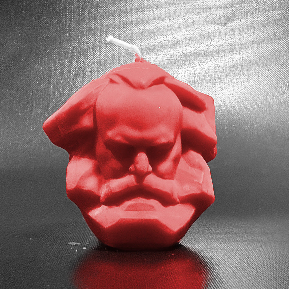 Karl-Marx-Kerze aus Sojawachs – verschiedene Farben - einzigartig, nachhaltig, Chemnitz pur