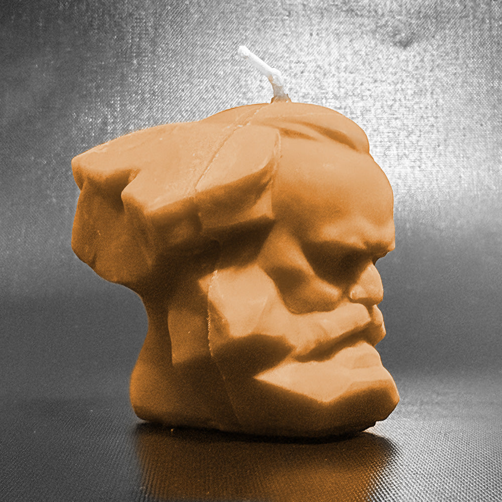 Karl-Marx-Kerze aus Sojawachs – verschiedene Farben - einzigartig, nachhaltig, Chemnitz pur