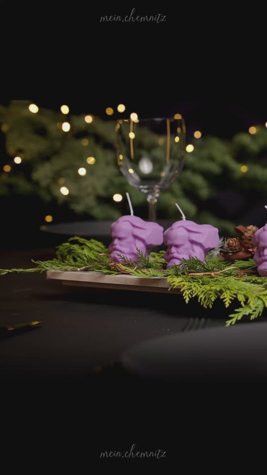 Karl-Marx-Kerze aus Sojawachs – verschiedene Farben - einzigartig, nachhaltig, Chemnitz pur