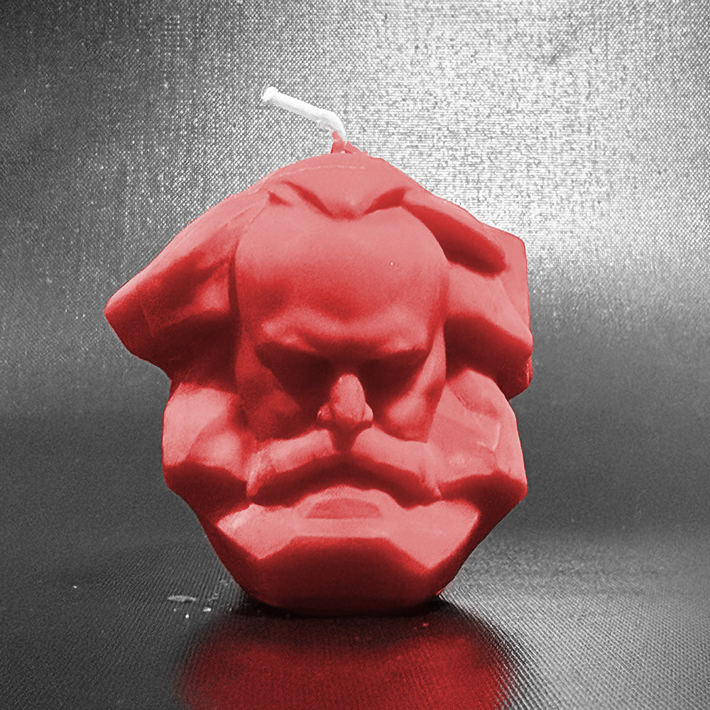 Karl-Marx-Kerze aus Sojawachs – verschiedene Farben - einzigartig, nachhaltig, Chemnitz pur