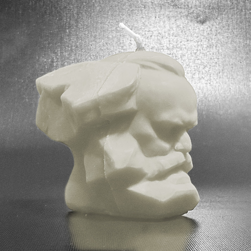 Karl-Marx-Kerze aus Sojawachs – verschiedene Farben - einzigartig, nachhaltig, Chemnitz pur